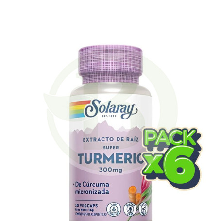 Pack 6x Super Tumeric 30 Cápsulas Solaray