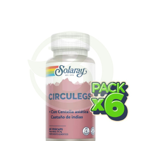 Pack 6x Circulegs 60 Cápsulas Solaray