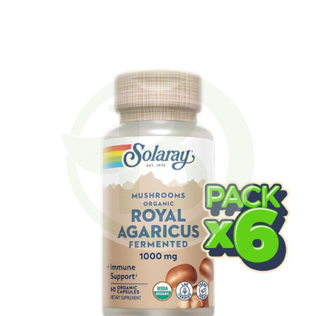 Pack 6x Royal agaricus 500Mg. 60 Cápsulas Solaray
