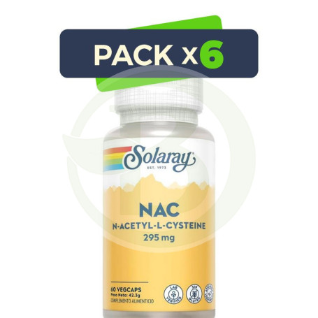 Pack 6x Nac 295Mg. 60 Cápsulas Solaray