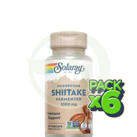 Pack 6x Shiitake 500Mg. 60 Cápsulas Solaray