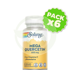 Pack 6x Mega Quercitin 600Mg. 30 Cápsulas Vegetales Solaray