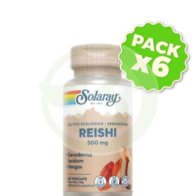 Pack 6x Reishi Fermentado 60 Cápsulas 500Mg. Solaray