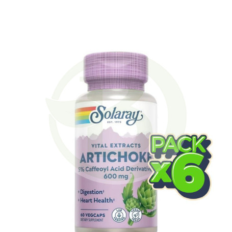 Pack 6x Artichoke (Alcachofa) 300Mg. 60 Cápsulas Solaray