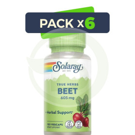 Pack 6x Beet Root (Remolacha) 100 Cápsulas Vegetales Solaray