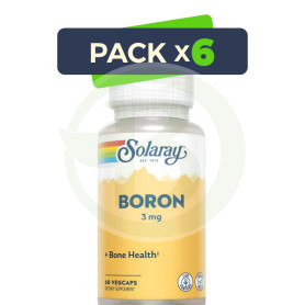 Pack 6x Boro Citrato 500Mg. 60 Cápsulas Vegetales Solaray