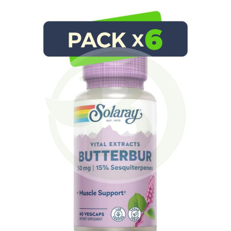 Pack 6x Butterbur 60 Cápsulas Vegetales Solaray