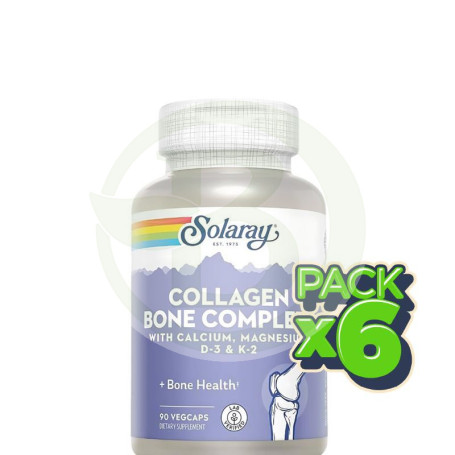Pack 6x Collagen Bone Complete 90 Cápsulas Vegetales Solaray