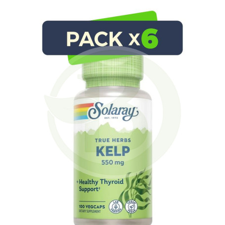 Pack 6x Kelp 550Mg. 100 Cápsulas Vegetales Solaray