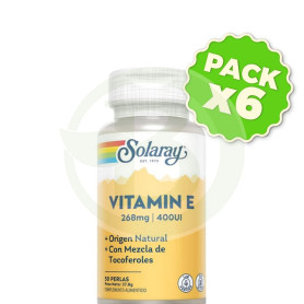 Pack 6x Vitamina E 50 Cápsulas Solaray
