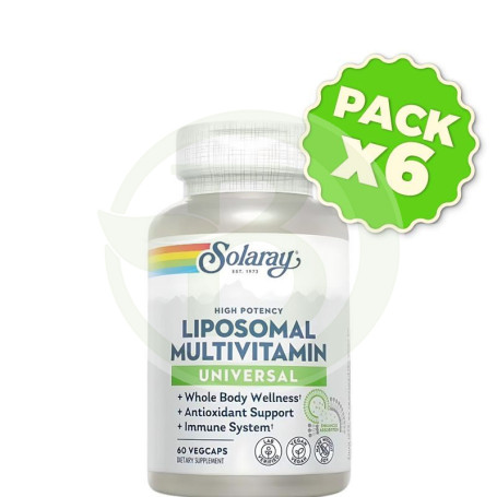 Pack 6x Universal Liposomal Multivit.60 Vegcaps Solaray