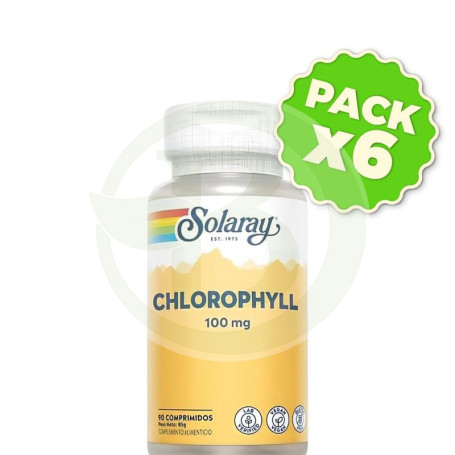 Pack 6x Chlorophyll 90 Comprimidos Solaray