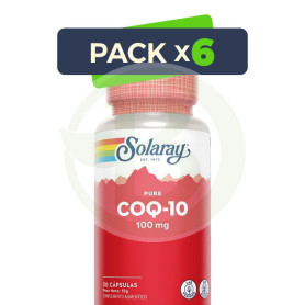 Pack 6x Pure Coq10 100Mg 30 Cápsulas Solaray