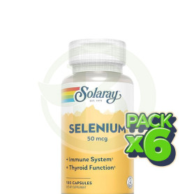 Pack 6x Selenium 50Mcg 100 Capsulas Solaray