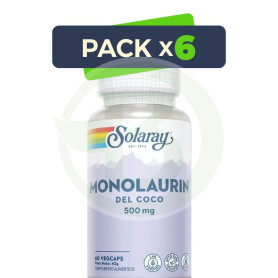 Pack 6x Monolaurin 500Mg 60 Cápsulas Vegetales Solaray