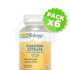 Pack 6x Calcium D3 Citrate 90 Cápsulas Solaray
