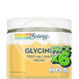 Pack 6x Glycine en Polvo 1000Mg 400G Solaray