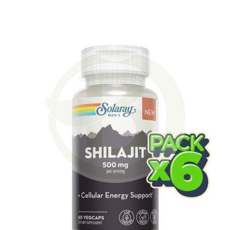Pack 6x Super Shilajit 500Mg 60 Cápsulas Solaray