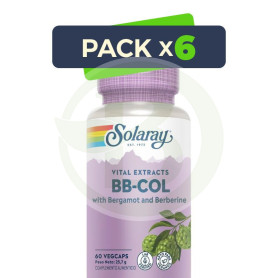 Pack 6x Bb-Col (Bergamota y Berberina) 60 Cápsulas Solaray