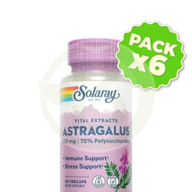 Pack 6x Astragalus Extracto De Raíz 200Mg 30 Cápsulas Vegetales Solaray