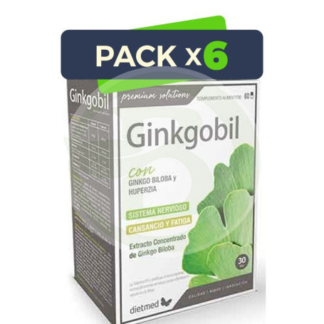 Pack 6x Ginkgobil 60 Cápsulas Dietmed