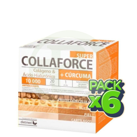 Pack 6x Collaforce Super con Cúrcuma 20 Sobres Dietmed