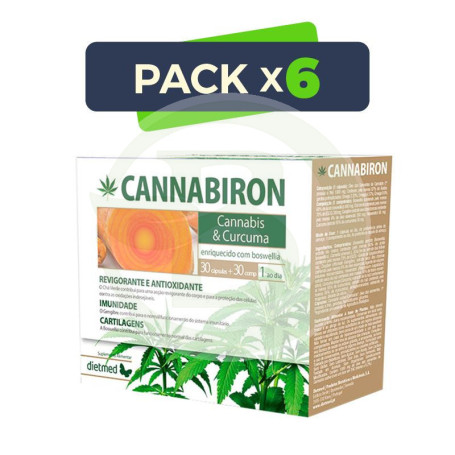 Pack 6x Cannabiron 30 Cápsulas + 30 Comprimidos Dietmed