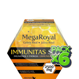 Pack 6x Megaroyal Immunitas Super 2500 20 Ampollas Dietmed