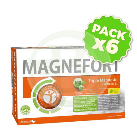 Pack 6x Magnefort Rapid 30 Ampollas Dietmed