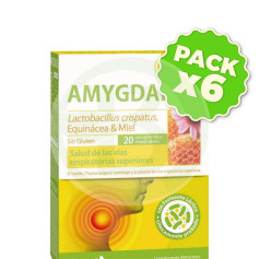 Pack 6x Amygdalise Miel y Limón 20 Comprimidos Masticables Dietmed