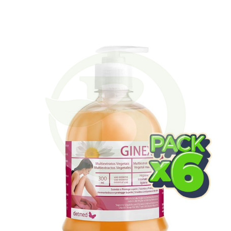 Pack 6x Ginex Jabón Íntimo Líquido 300Ml Dietmed