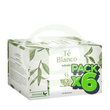 Pack 6x Infusión Té Blanco 20 Bolsitas Dietmed