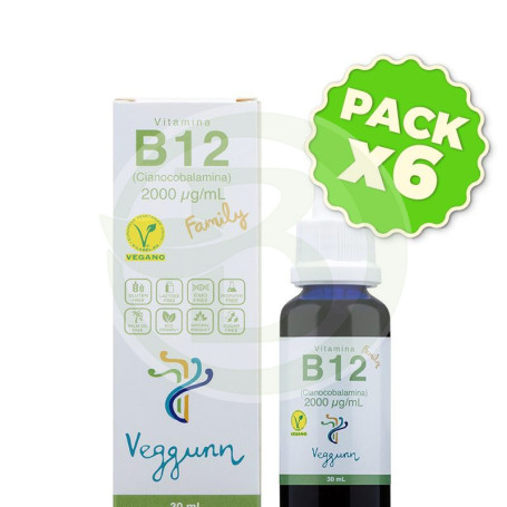 Pack 6x Vitamina B12 30Ml. Veggunn