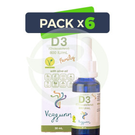 Pack 6x Vitamina D 30Ml. Veggunn