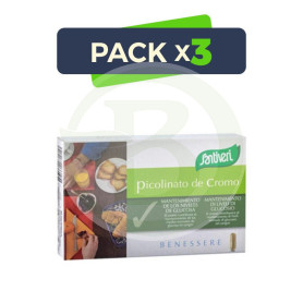 Pack 3x Picolinato De Cromo 40 Cápsulas Santiveri