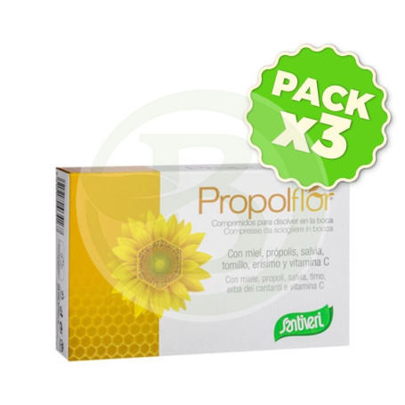 Pack 3x Propolflor 48 Comprimidos Santiveri