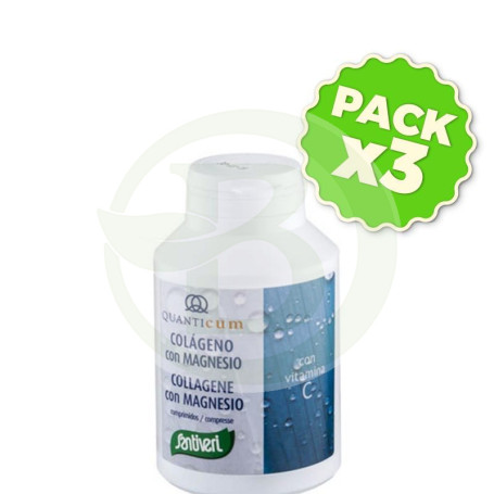Pack 3x Quanticum Colágeno + Magnesio 180 Comprimidos Santiveri