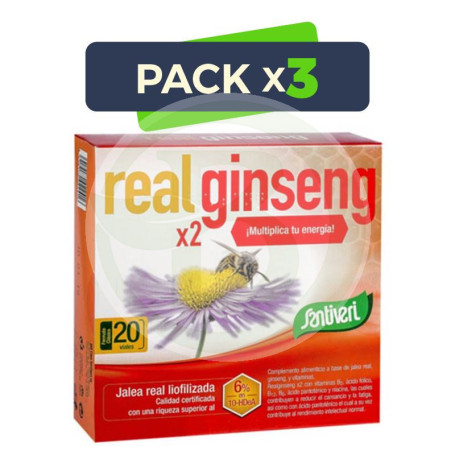 Pack 3x Realginseng X2 20 Viales Santiveri