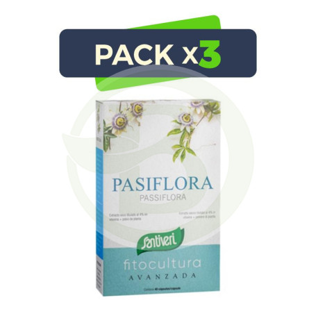 Pack 3x Pasiflora 40 Cápsulas Santiveri