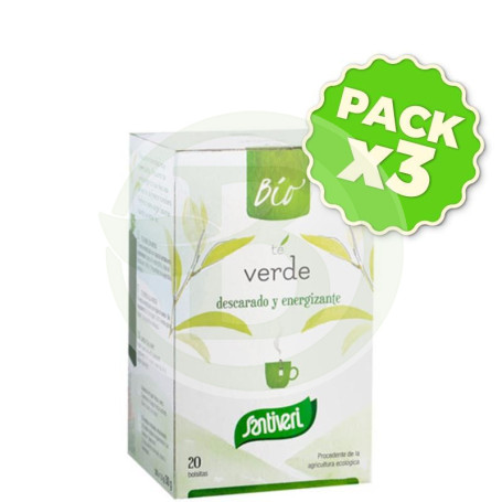 Pack 3x Sanaflor Té Verde Bio 20 Filtros Santiveri