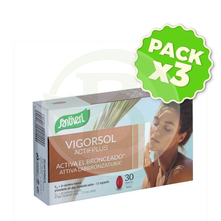 Pack 3x Vigor Sol Actif Plus 30 Perlas Santiveri