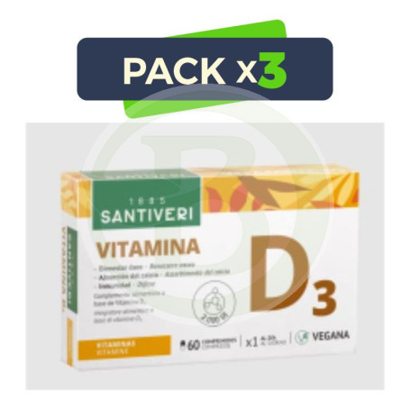 Pack 3x Vitamina D3 60 Comprimidos Santiveri