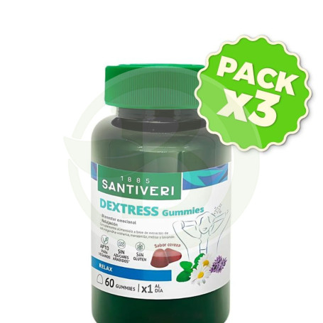 Pack 3x Dextress Gummies 60 Gominolas Masticables Santiveri