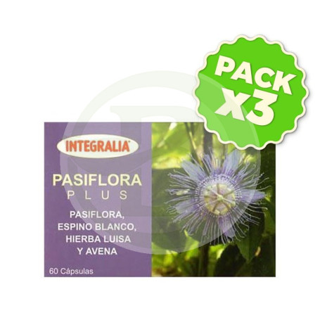 Pack 3x Pasiflora Plus 60 Cápsulas Integralia