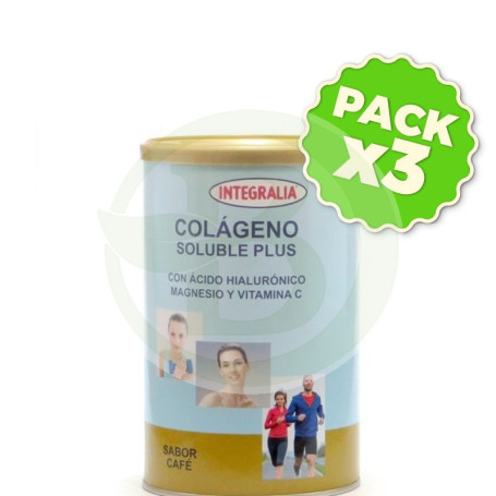 Pack 3x Colágeno Soluble Plus Café 300Gr. Integralia