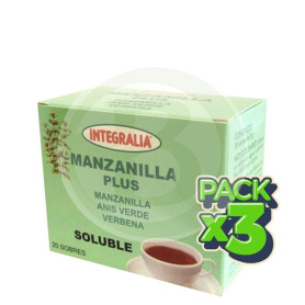 Pack 3x Manzanilla Plus 20 Sobres Integralia