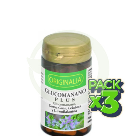 Pack 3x Glucomanano Plus Originalia 60 Cápsulas Integralia