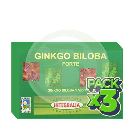 Pack 3x Ginkgo Biloba Forte Eco 60 Cápsulas Integralia