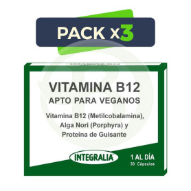 Pack 3x Vitamina B12 Vegana 30 Capsulas Integralia
