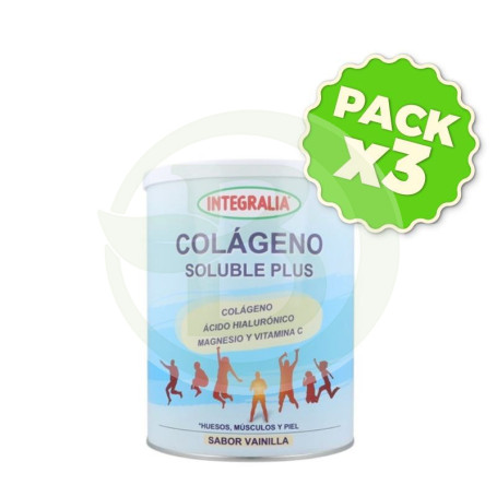 Pack 3x Colageno Soluble Plus Sabor Vainilla Integralia